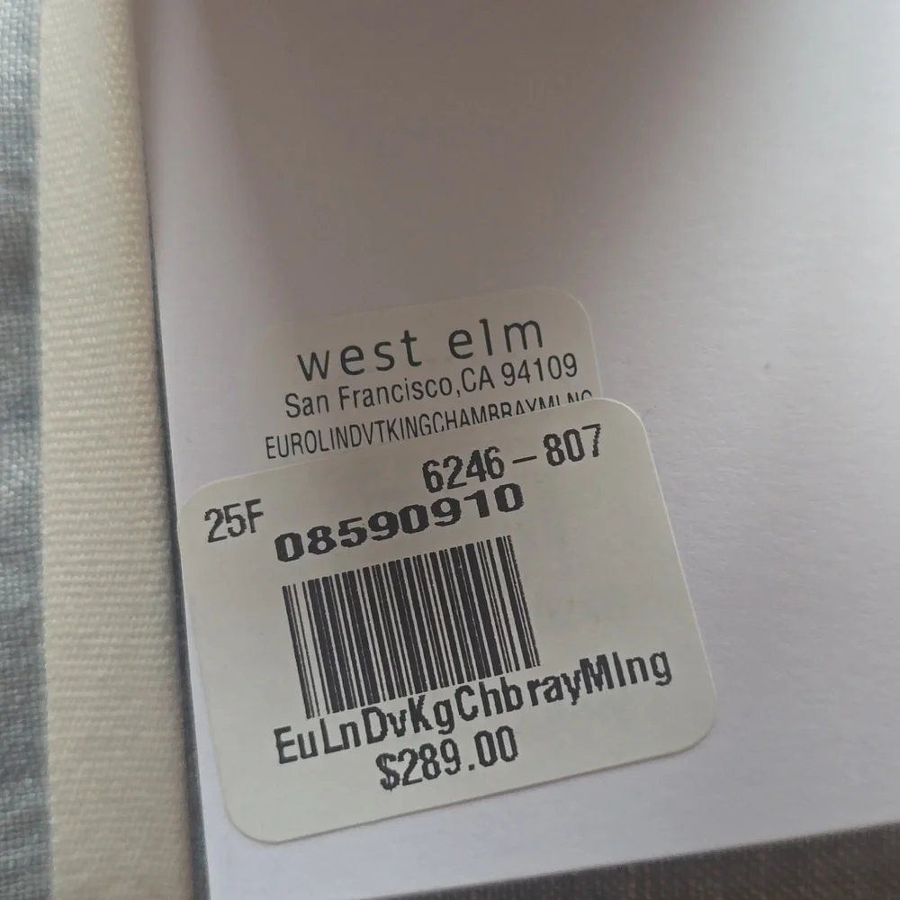 ❤️BUY 2 GET 1 FREE  West Elm European Flax Linen Duvet Cover, King/Cal.King